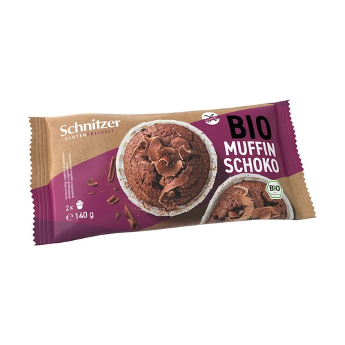 Muffins Bañadas en Chocolate Negro Bio (2 unidades)