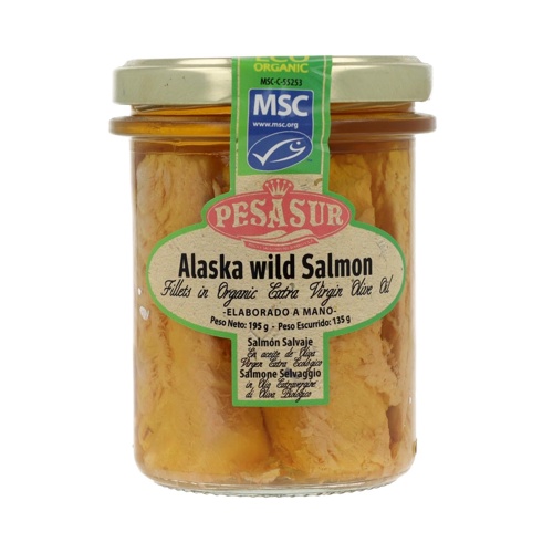 Lomos de Salmón de Alaska en Aceite de Oliva Bio