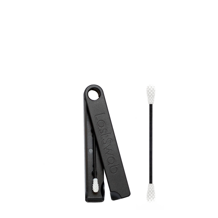 Bastoncillo oídos reutilizable + caja - Negro