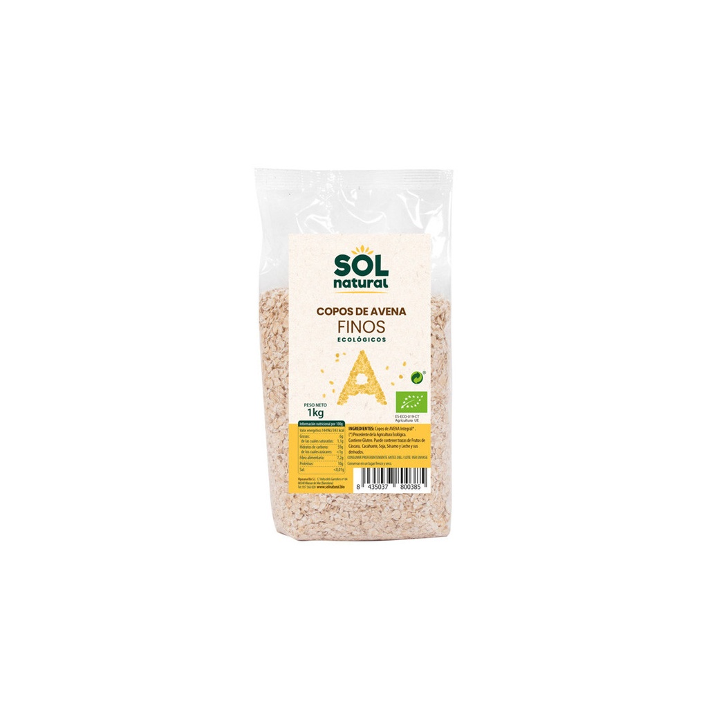 Copos de Avena Finos Bio Sin Gluten