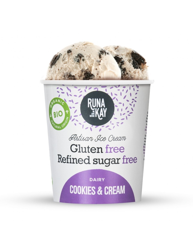 Helado Tarrina Cookies Cream Bio S/A - S/G - S/L