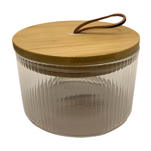 Tarro de cristal con tapa de Bambú - Lazo
