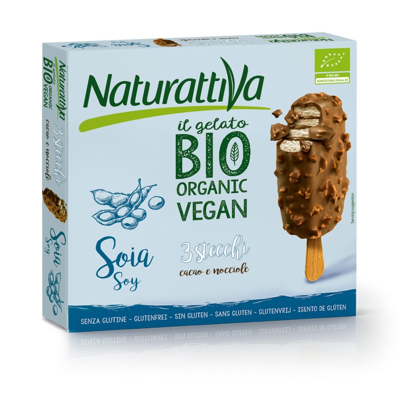 Helado Soja Bañado en Chocolate y Avellana - 3 unidades