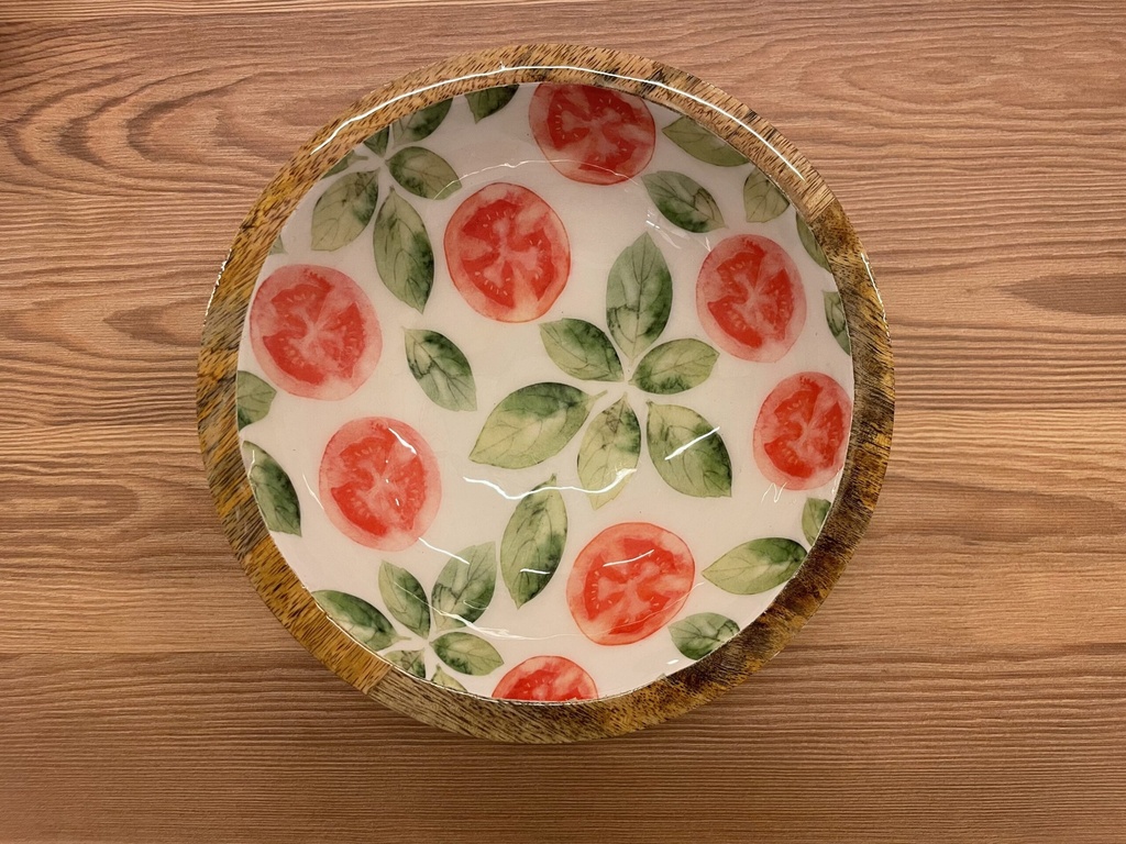Bol Pequeño de Madera Esmalte Tomate
