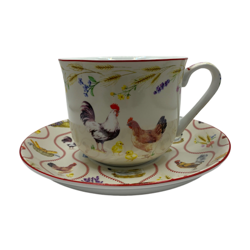 Taza Jumbo Gallinas - Taza y Plato