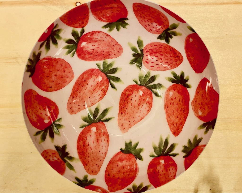 Bol Round Fresas Metal Grande