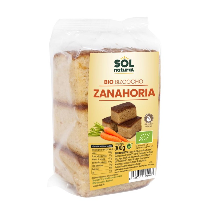 Bizcocho con zanahoria Bio