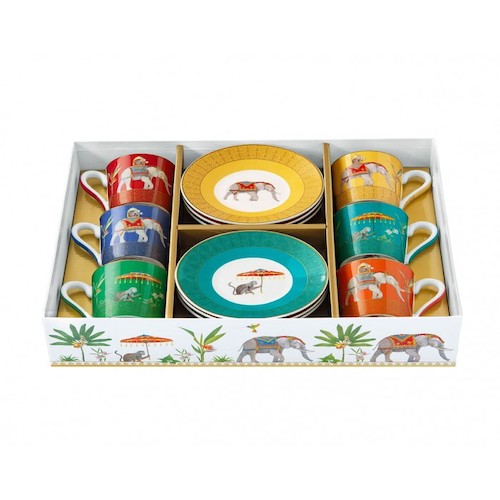 Juego de 6 tazas de Café espresso de 100 ml + platos - Marajah