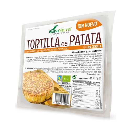 Tortilla de patata con cebolla Vegana Bio