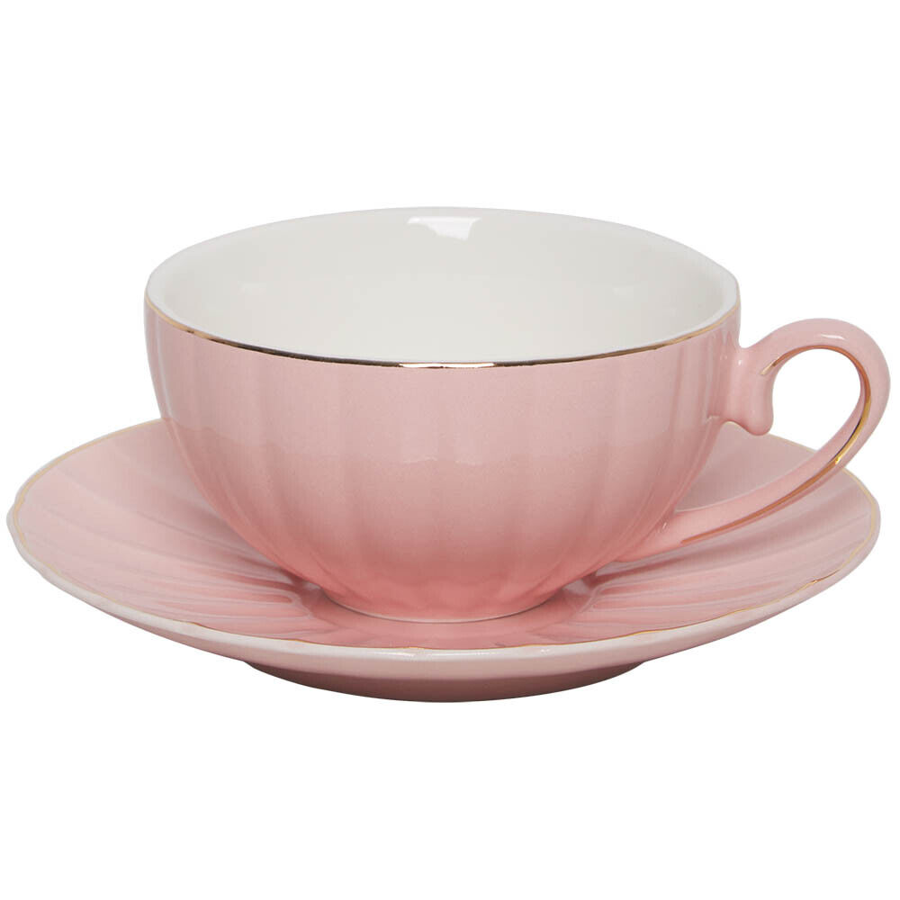 Taza y Plato de Té Parisienne Amour - Rosa