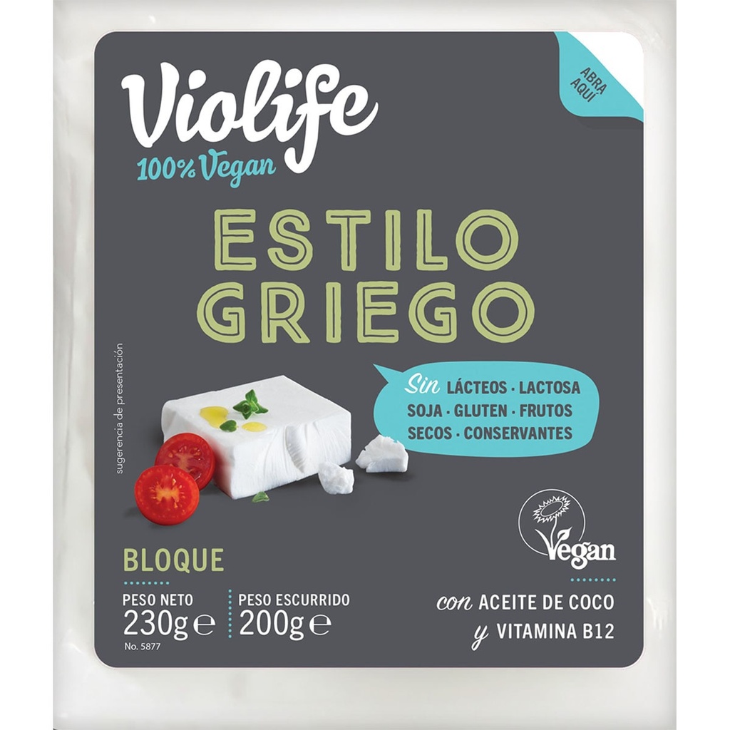 Queso Estilo Griego Sin Lactosa 100% Vegano