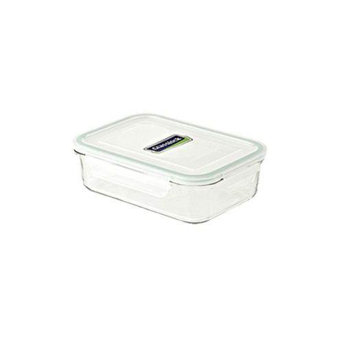 Tartera Hermética de Vidrio Rectangular y tapa de plástico 40 cl