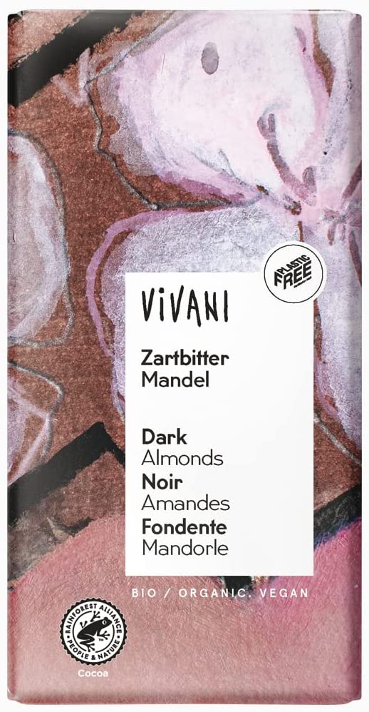 Chocolate negro 55% cacao Santo Domingo con almendras Bio
