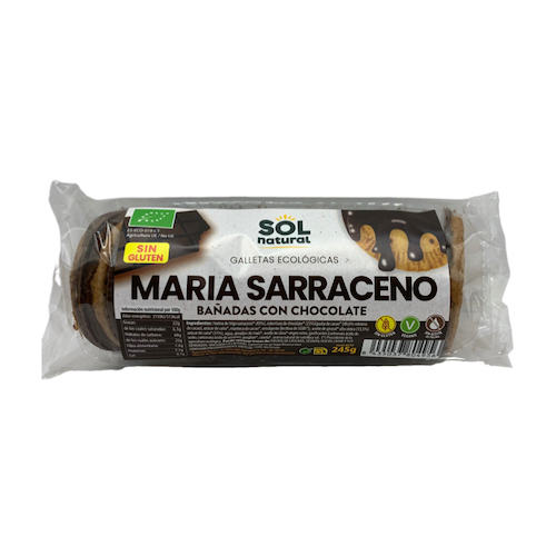 Galletas María de Trigo Sarraceno bañadas en Chocolate Bio S/G