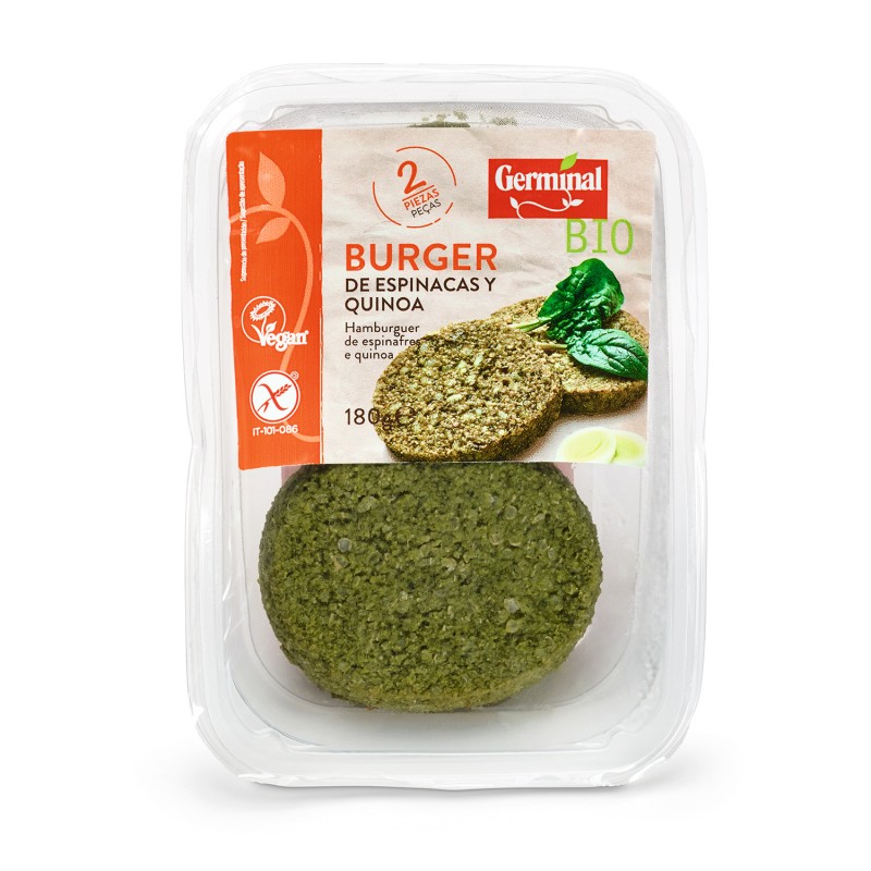 Burger de espinacas y quinoa sin gluten Bio