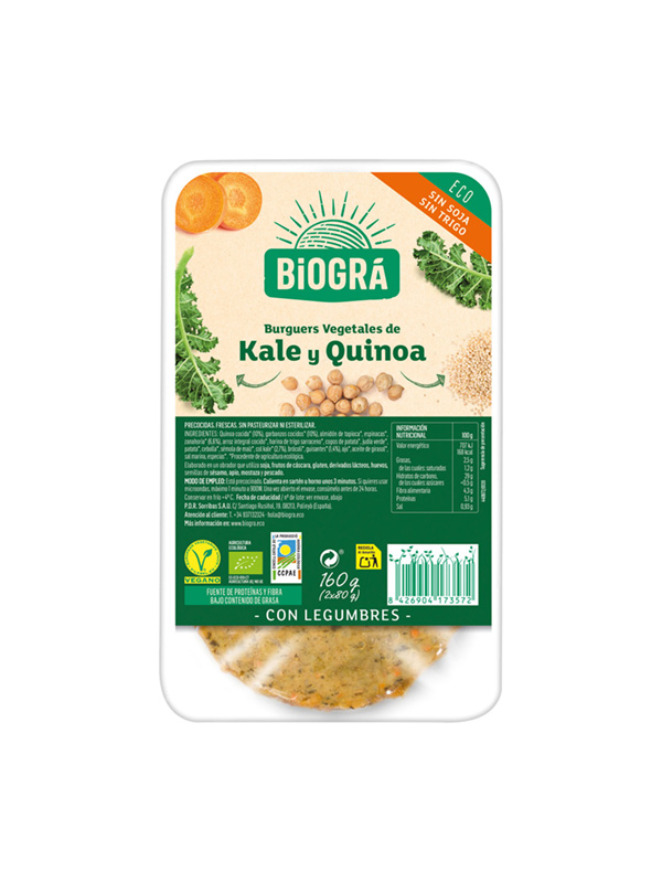 Hamburguesa de Kale y 3 Quinoas Bio
