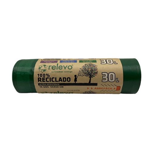 Bolsa de Basura Verde Resistente - 30L