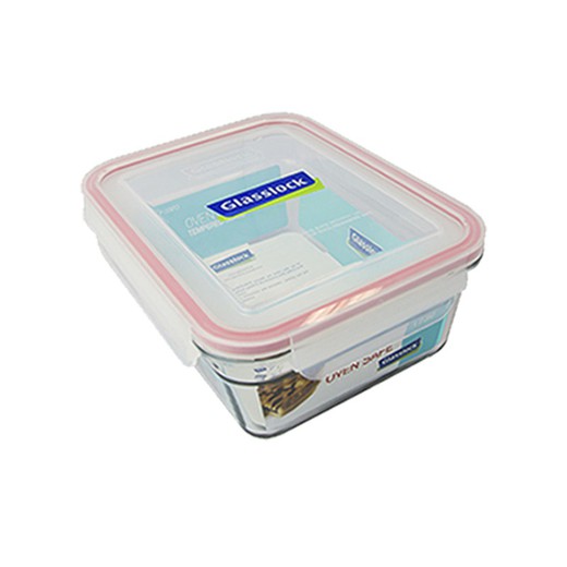 Tartera para horno rectangular de cristal con tapa 2, 2L