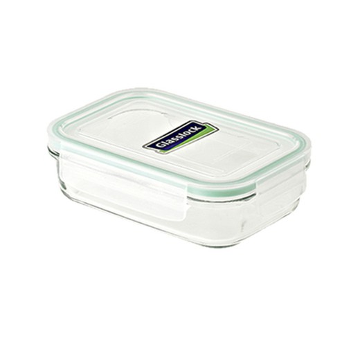 Tartera hermética rectangular de vidrio con tapa de plástico 1 L