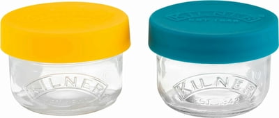 Set de 2 Mini Tarros con Tapa de Silicona para Snacks