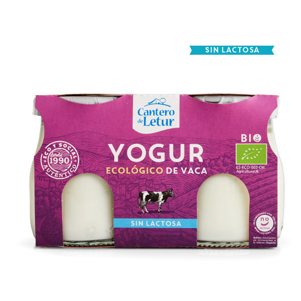 Yogur de Vaca Natural Sin Lactosa Bio (2 unidades)