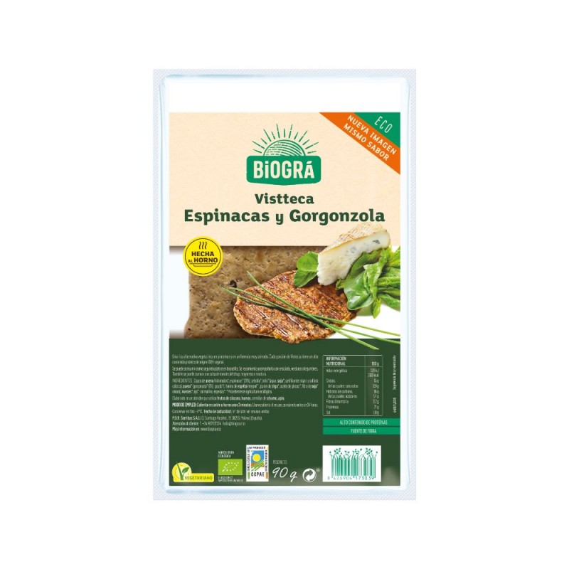 Vistteca de espinacas y gorgonzola ECO