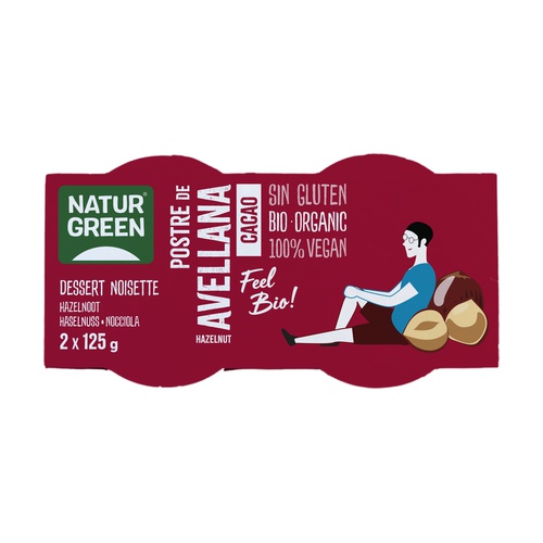Postre de avellana y cacao Bio Sin gluten