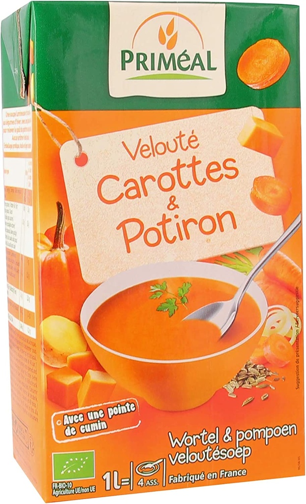 Crema de calabaza y zanahoria Bio