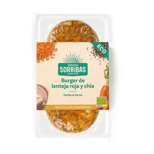 Hamburguesa de Lenteja roja y Chía Bio