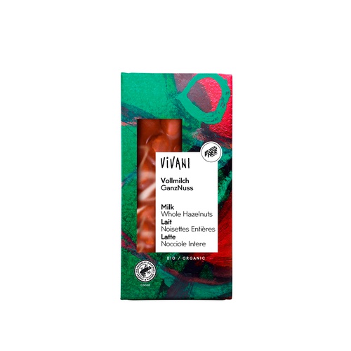 Chocolate con leche 32% cacao y avellanas enteras Bio