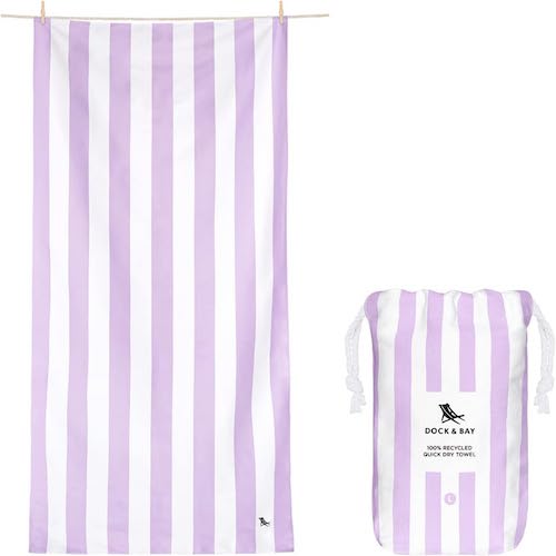 Toalla XL Dock & Bay - Rayas Lila