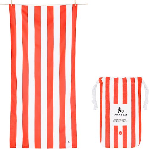 Toalla XL Dock & Bay - Rayas Coral