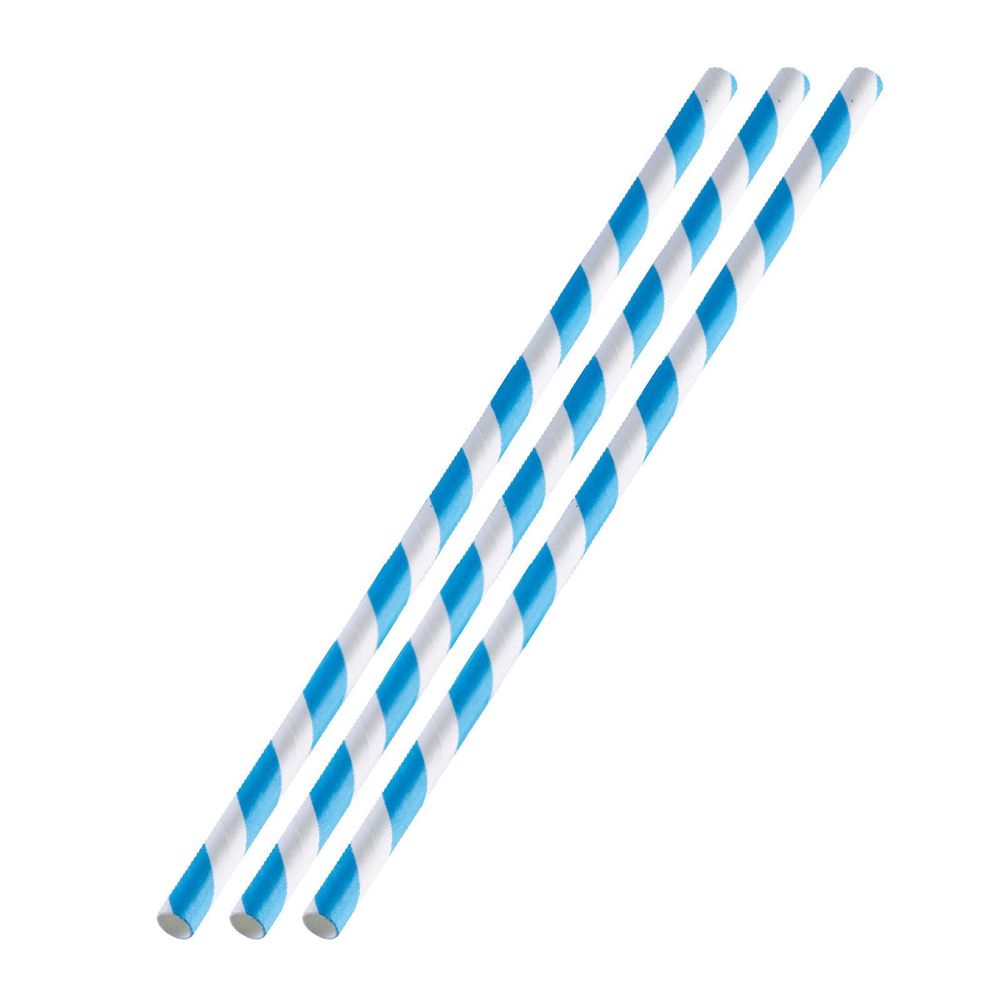 Pajitas de Papel azul y blanco
