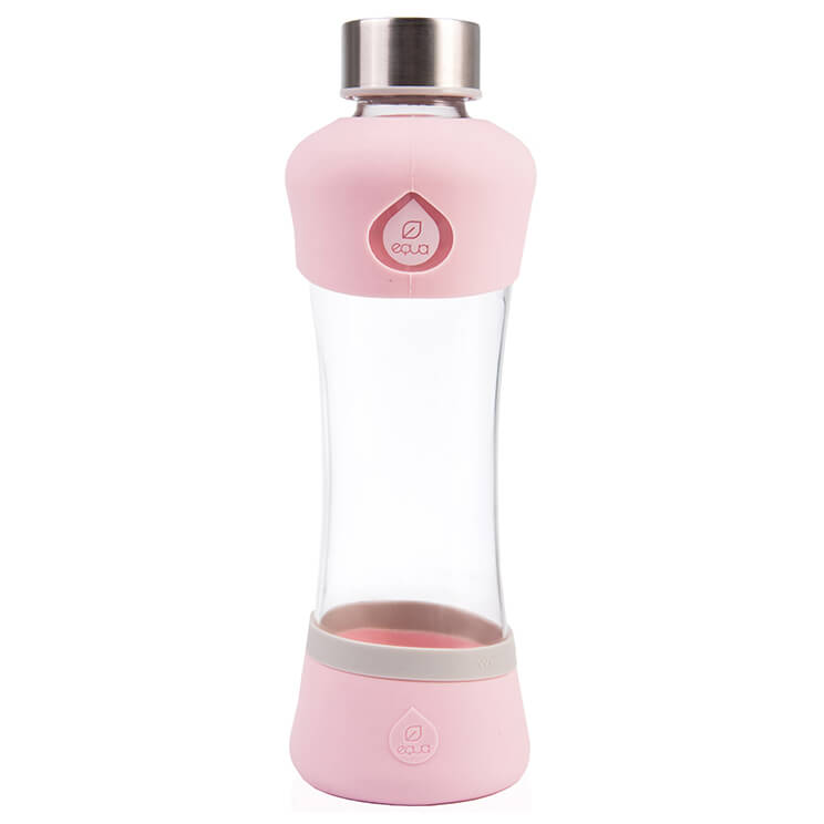 Botella Vidrio Rosa Pastel