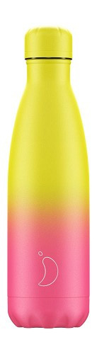 Botella Chilly's Gradient Neón Amarillo y Rosa