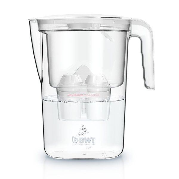Jarra de agua Blanca con filtro de 2,6 L y tecnología de magnesio BWT + 3 filtros