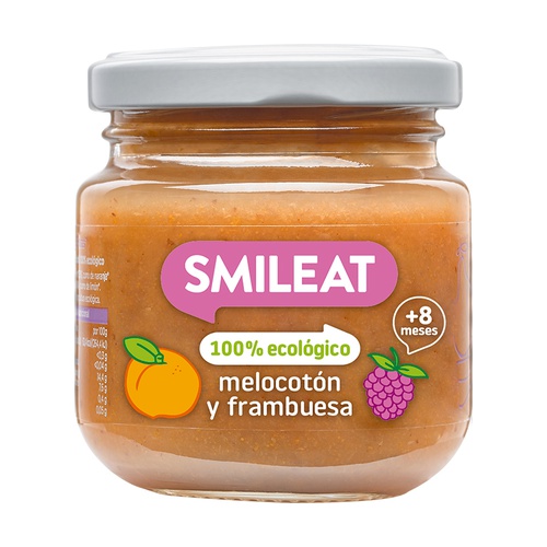 Tarrito Frambuesa y Melocotón Bio 8m+