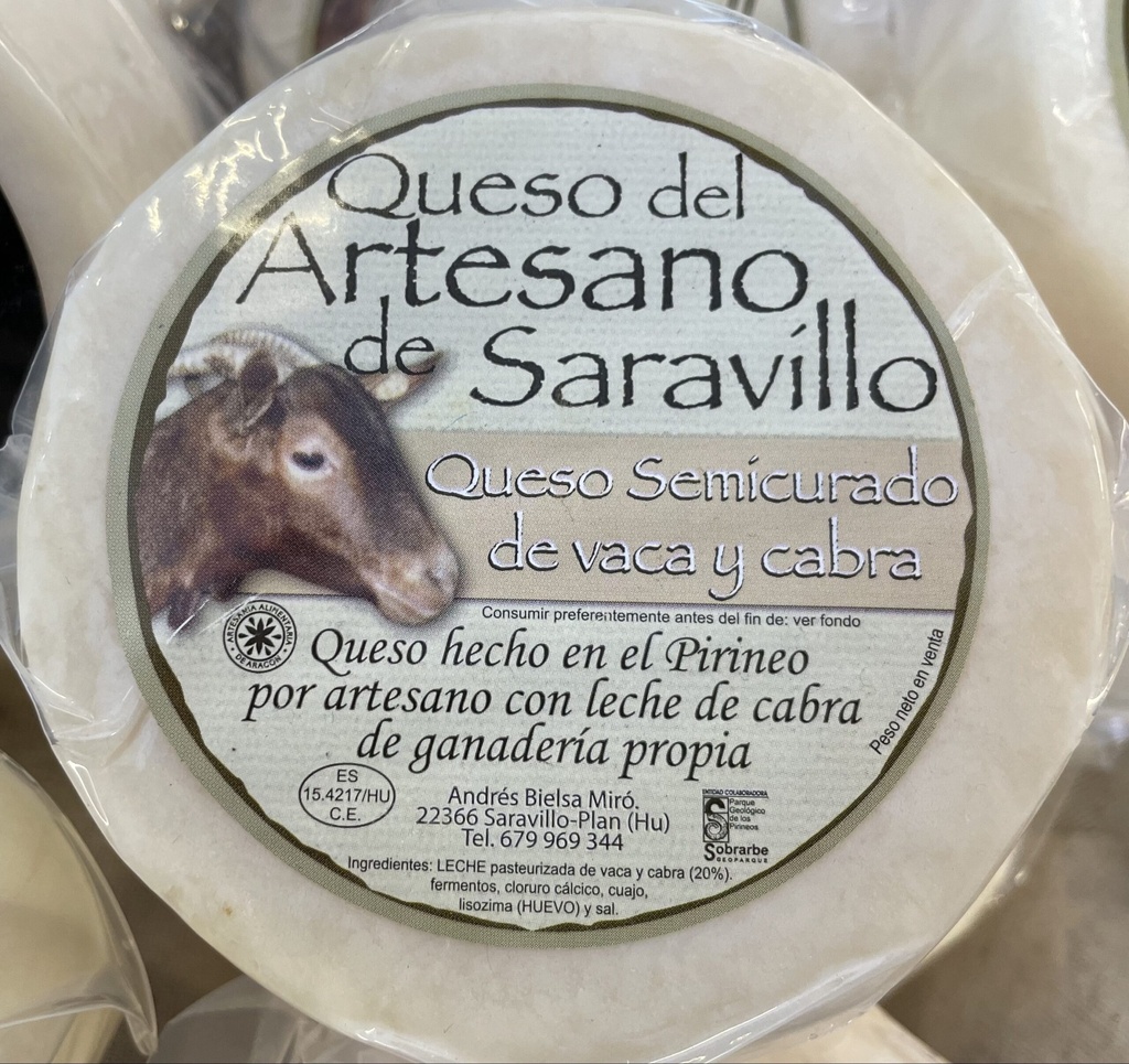 Queso Semicurado de Vaca y Cabra se Saravillo