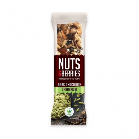Barrita de Frutos secos con chocolate negro y cardamomo