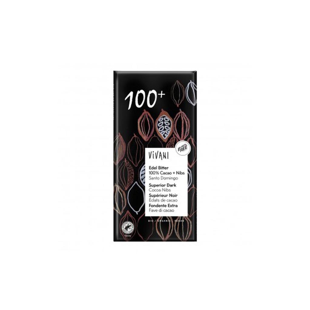 Chocolate negro 100% cacao Bio Sin Azúcar