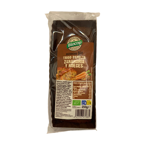 Bizcocho de Espelta con zanahoria y Nueces Bio