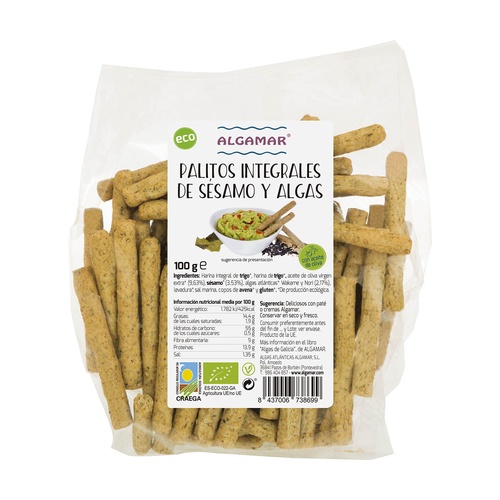 Palitos de sésamo y algas con aceite de Algamar