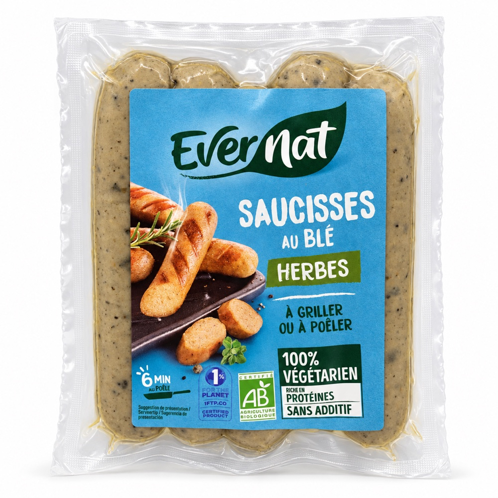 Salchichas de proteina vegetal de Seitán y Hierbas Bio