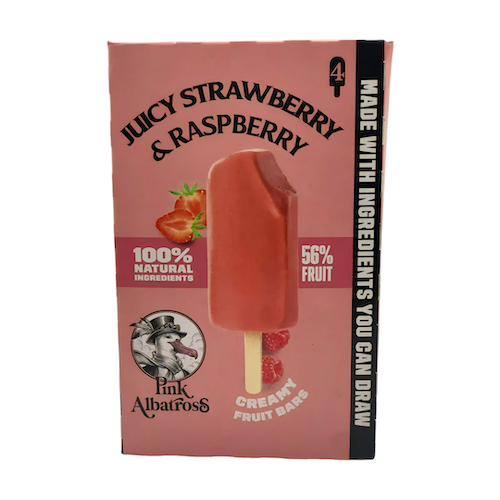 Helado Polo Fresa y Frambuesa (4 unidades) - CONGELADO