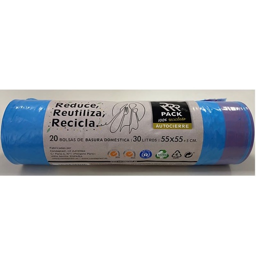 [3278] Bolsa de Basura Reciclada - 30 L - 20 unidades