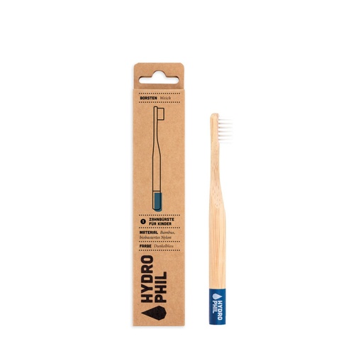 [3108] Cepillo de Dientes Niños de Bambú de Hydrophill Dureza Suave - Azul Oscuro