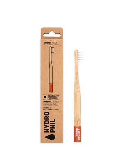 [3107] Cepillo de Dientes Niños de Bambú de Hydrophill Dureza Suave - Rojo