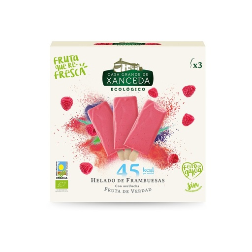 [3027] Helado bombón con Frambuesas Bio