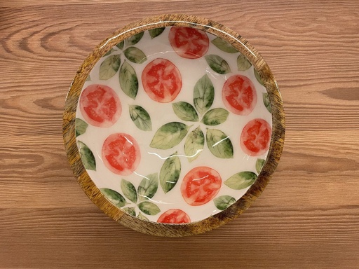 [2952] Bol Pequeño de Madera Esmalte Tomate