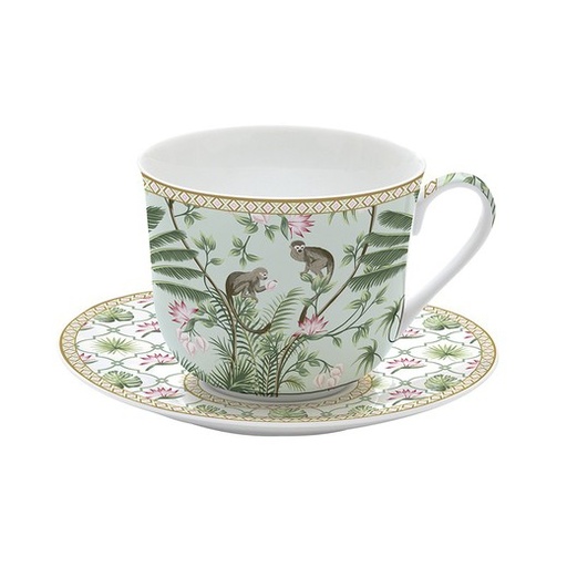 [2307] Taza Desayuno Jumbo con plato Porcelana